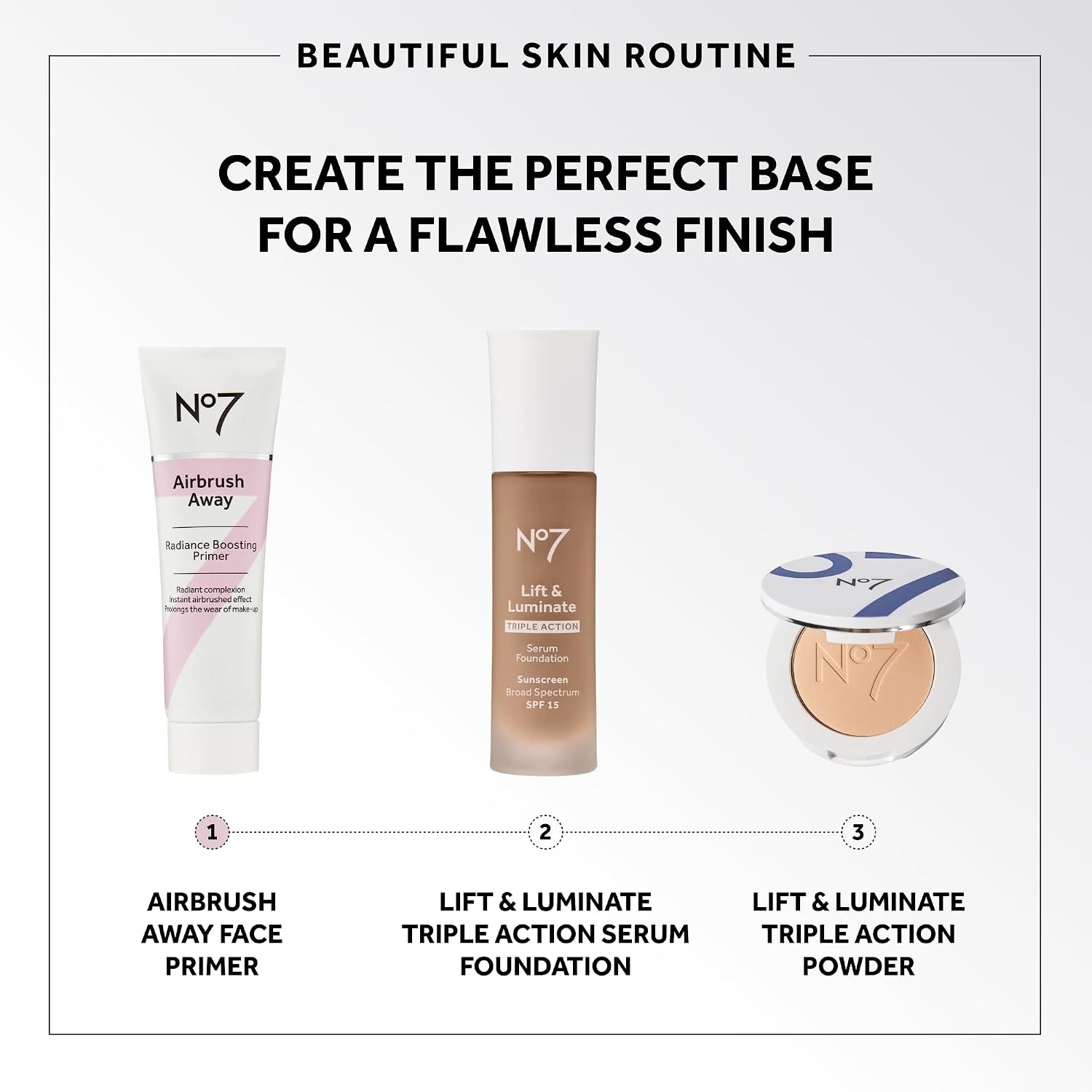 No7 Airbrush Away Radiance Boosting Foundation Primer, 30ml | Illuminating Formula, Dewy, Smooth & Radiant Skin