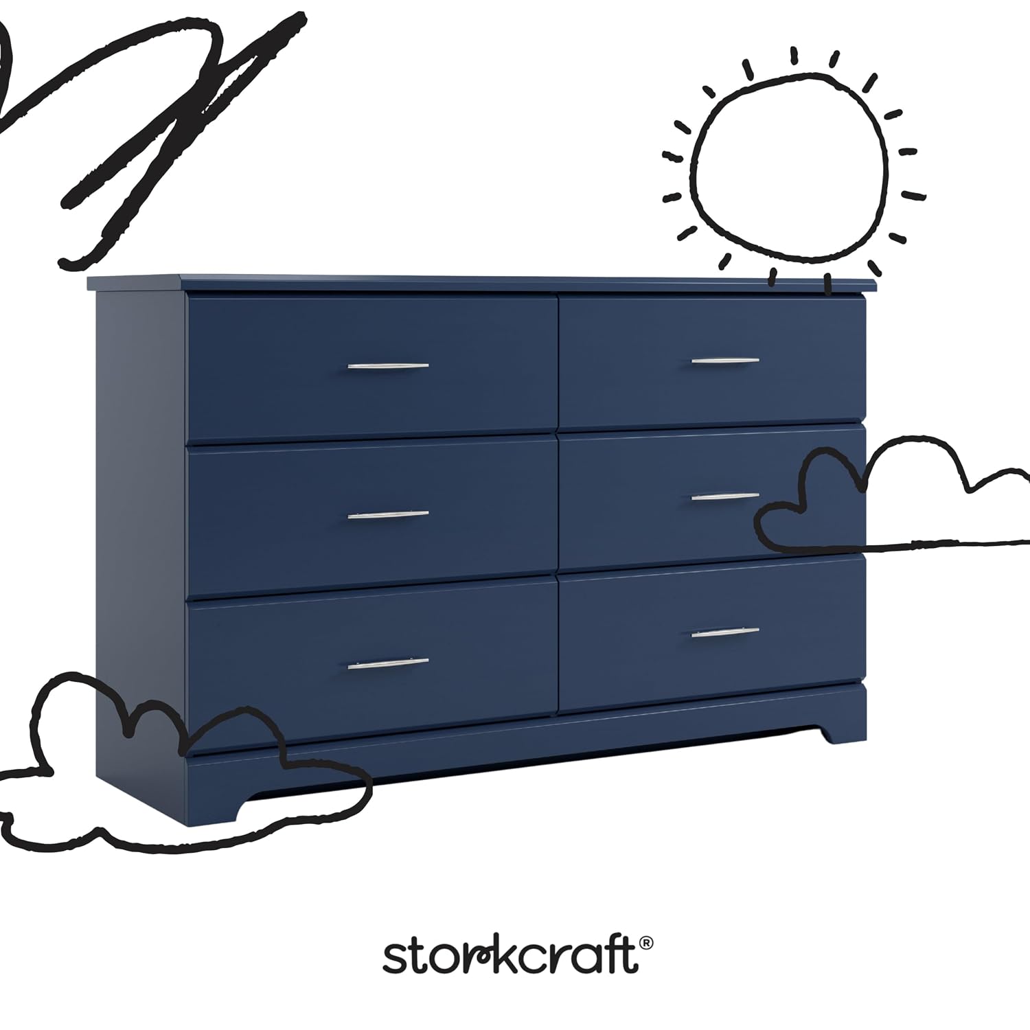 Storkcraft Brookside 2 Drawer Changing Table Dresser, Pebble Gray