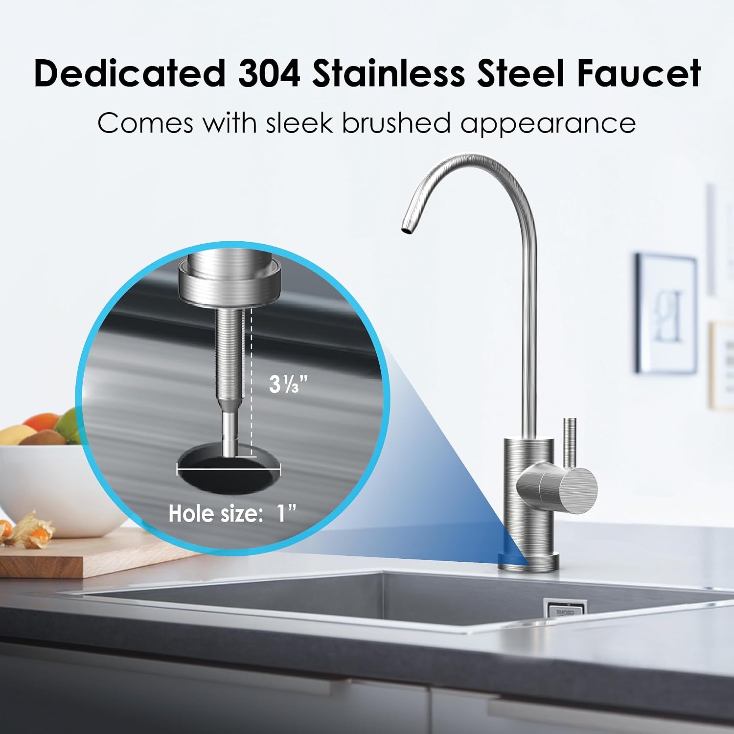 Waterdrop 10UB Under Sink Water Filter System with Dedicated Faucet