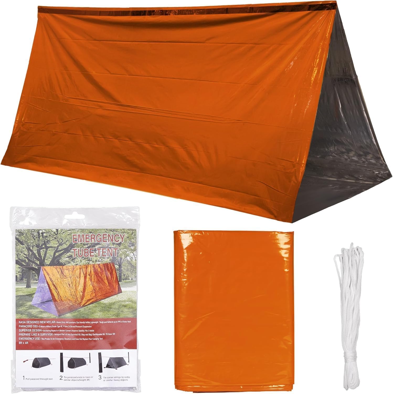Deecam Emergency Survival Tent, 1 or 2 Person Mylar Thermal Shelter