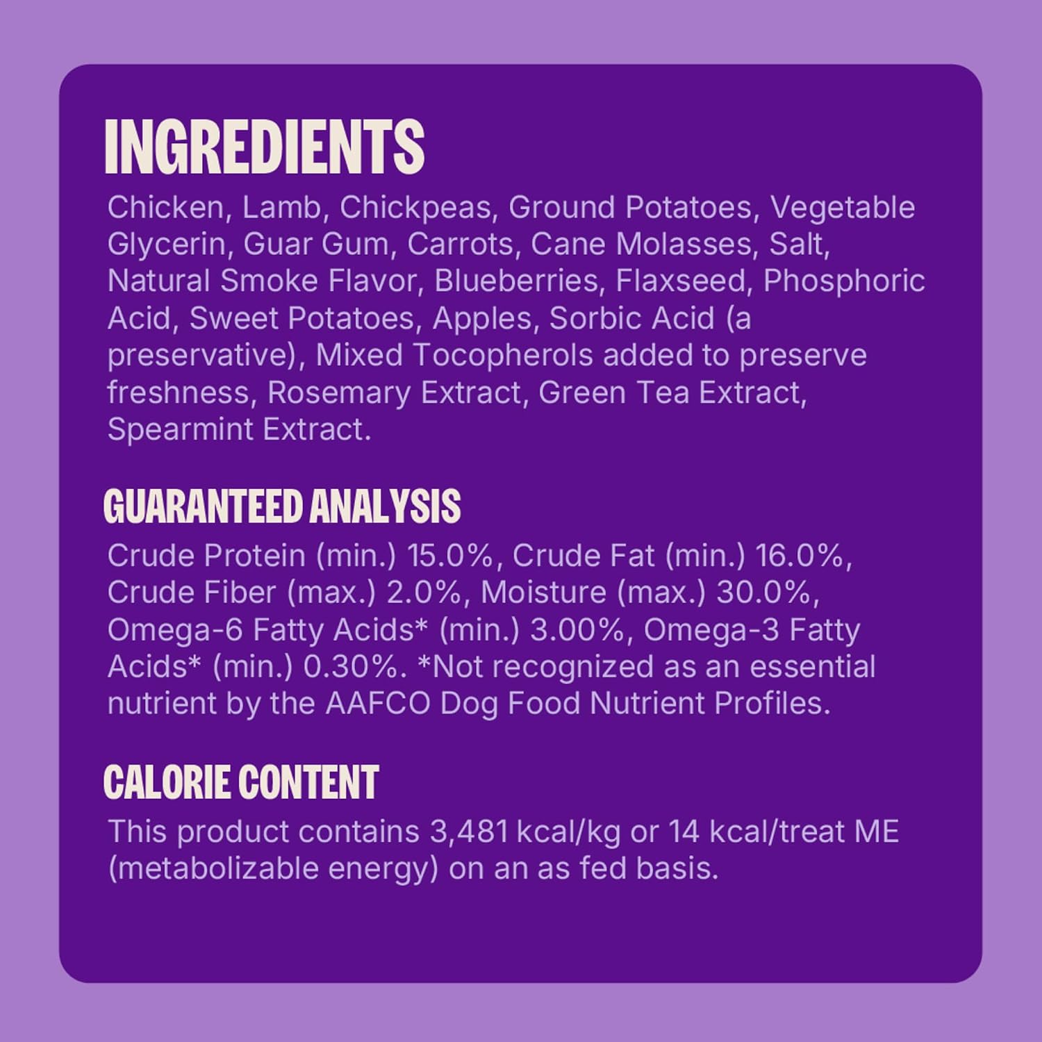 Wellness Rewarding Life Soft Dog Training Treats, Natural, Grain Free, Lamb and Salmon Recipe, 6 oz Bag