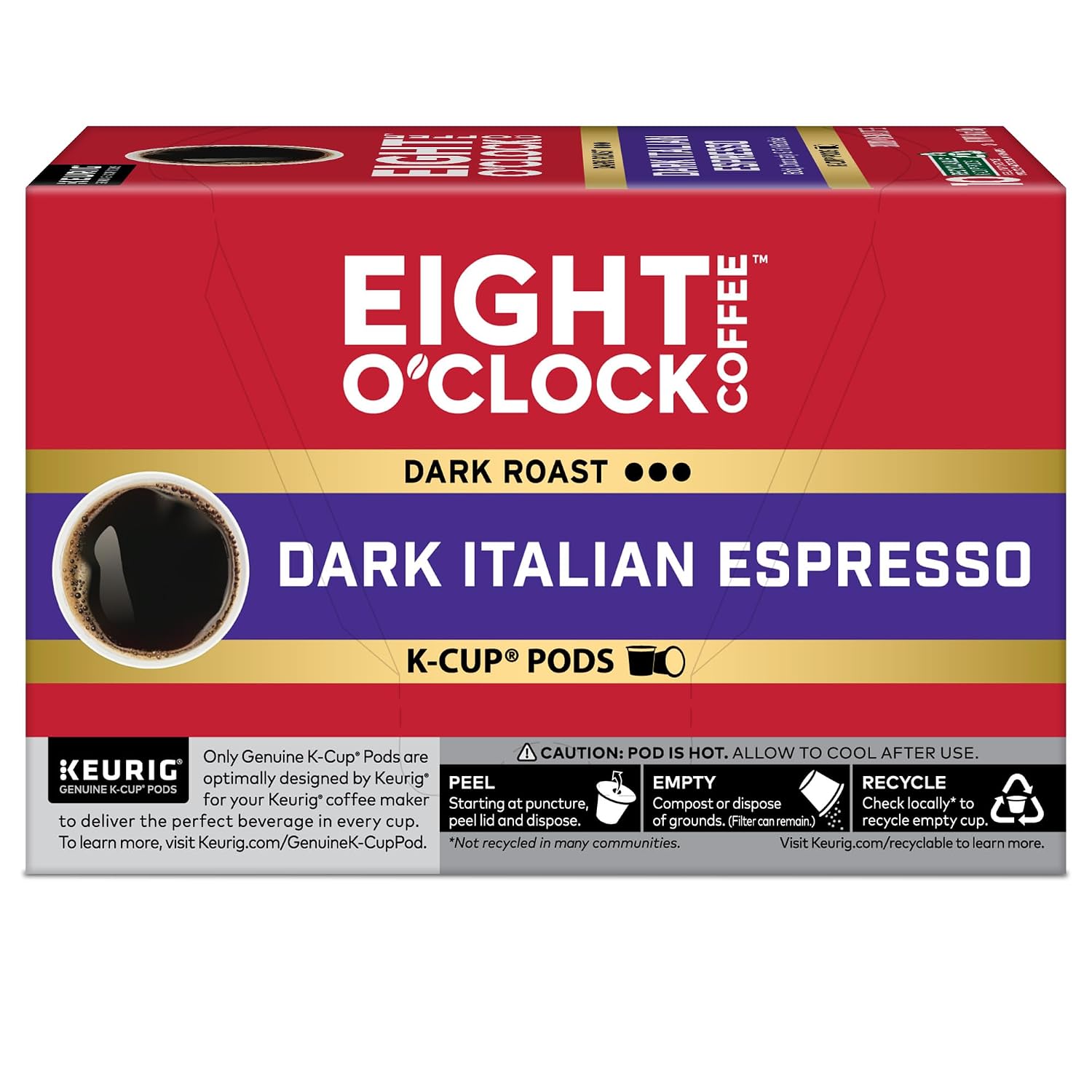 Eight O'Clock Coffee The Original, Single-Serve Keurig K-Cup Pods, Medium Roast Coffee Pods, 72 Count