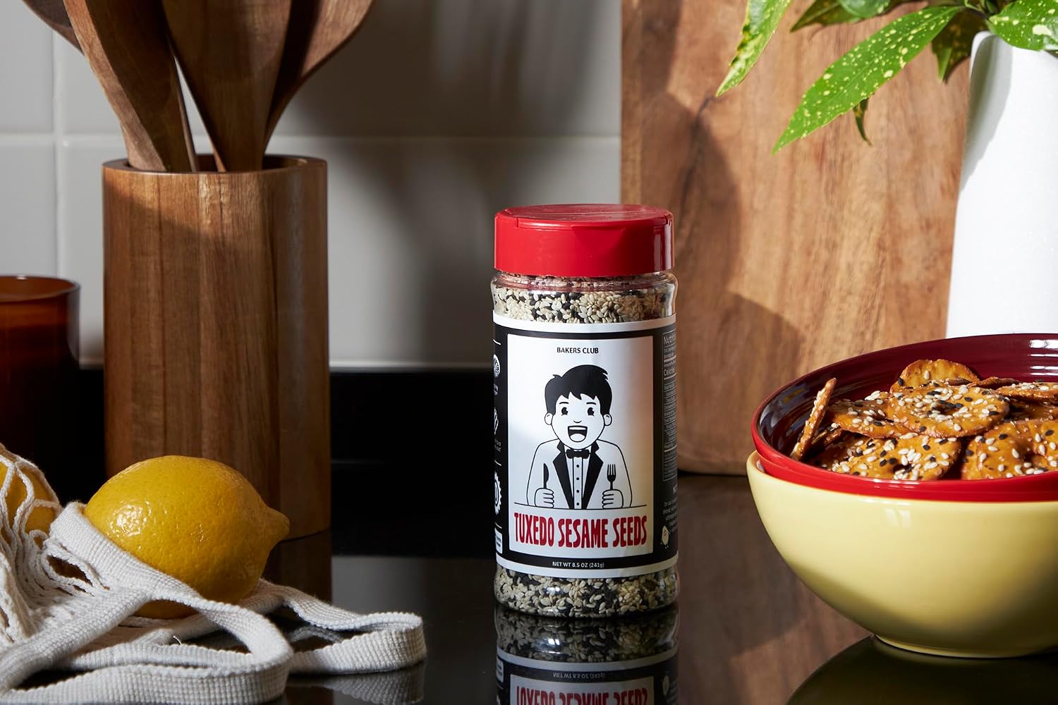Bakers Club 8.5oz Mixed Black and White Sesame Seeds - Tuxedo blend for Sushi, Tuna, Stir Fry, Bread, Poke Bowls - Kosher, Gluten Free