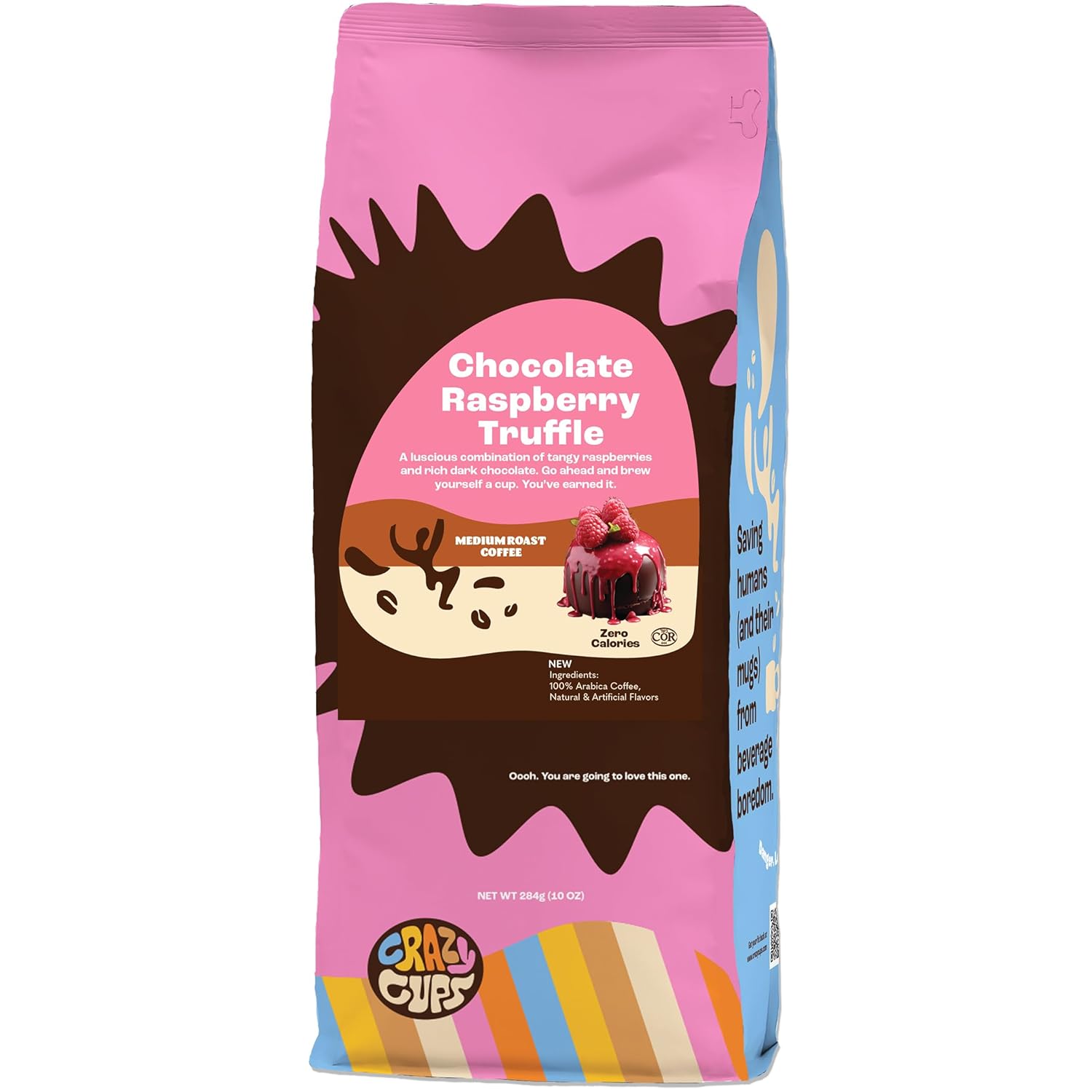 Crazy Cups Flavored Ground Coffee, Cinnamon French Toast, in 10 oz Bag, For Brewing Flavored Hot or Iced Coffee