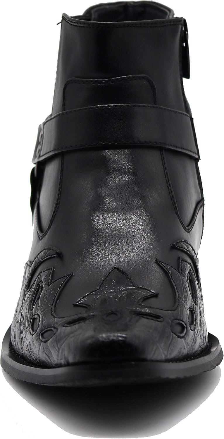 Enzo Romeo WT11 Men's Western Cowboy Motorcycle Ankle Boots