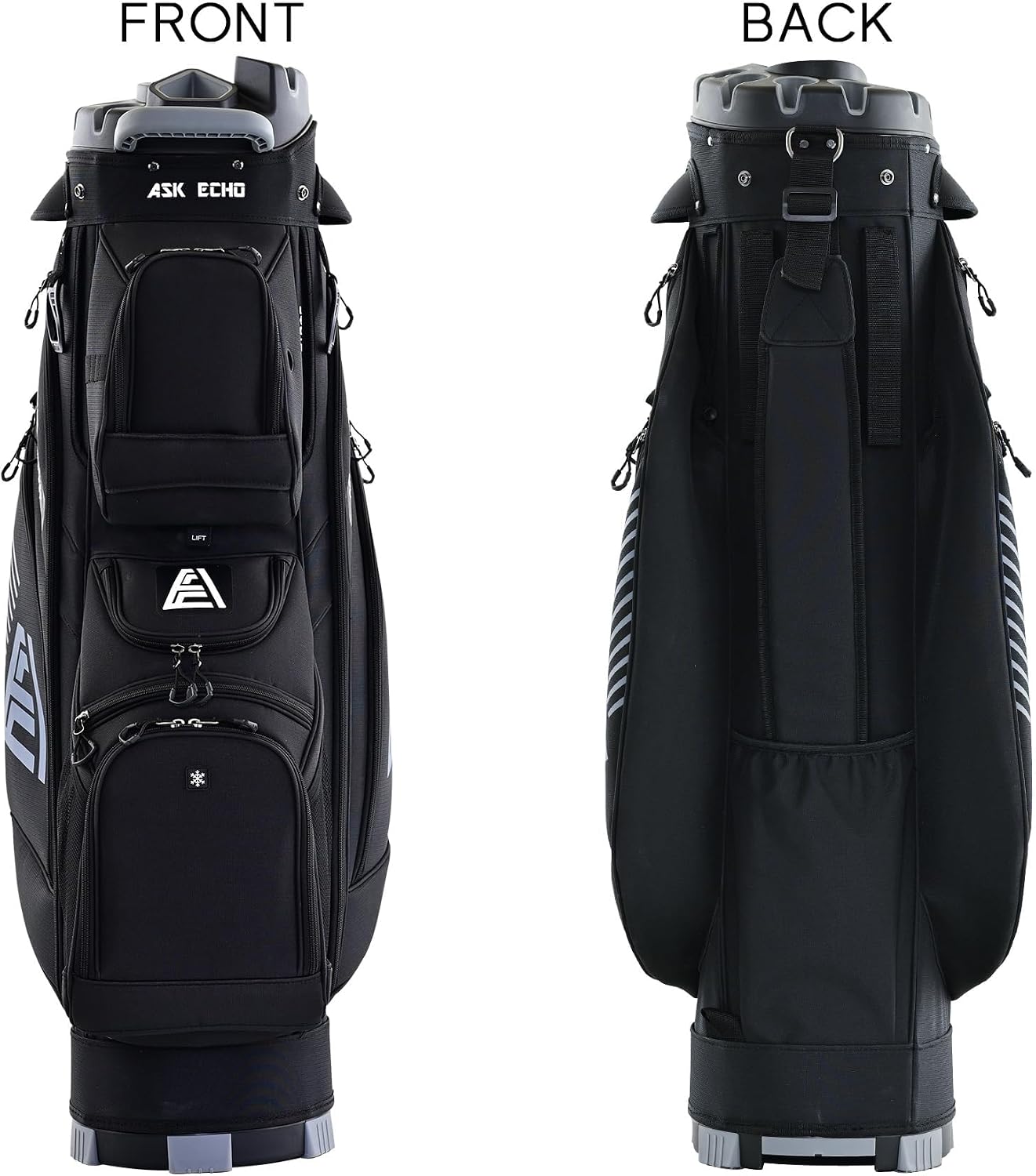 ASK ECHO T-Lock 3.0 Golf Cart Bag, Quiet 14-Way Full-Length Divider