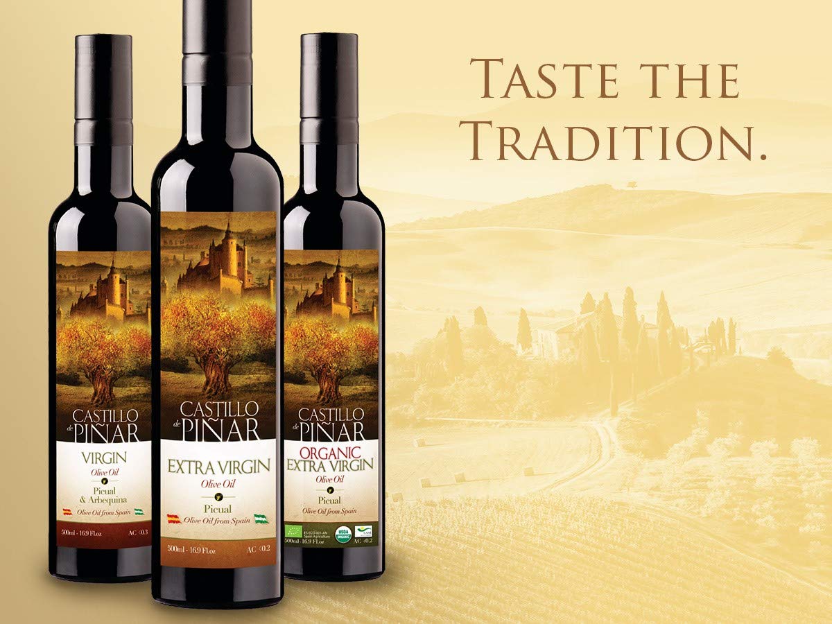 Castillo de Pinar First Cold Pressed Extra Virgin Olive Oil Picual Single-Variety 500ml Less Than 02% Acidity, Gluten Free Non GMO