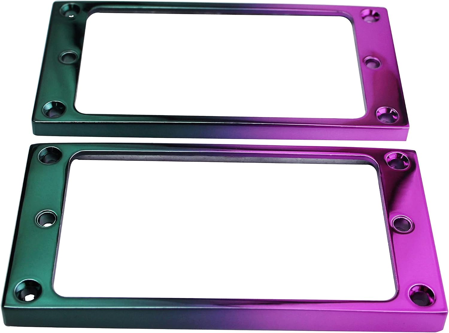 Guyker Flat Metal Humbucker Pickup Mounting Ring Set - Bridge Neck Pickups Cover Frame Replacement Part for Electric Guitar or Precision Bass(2PCS