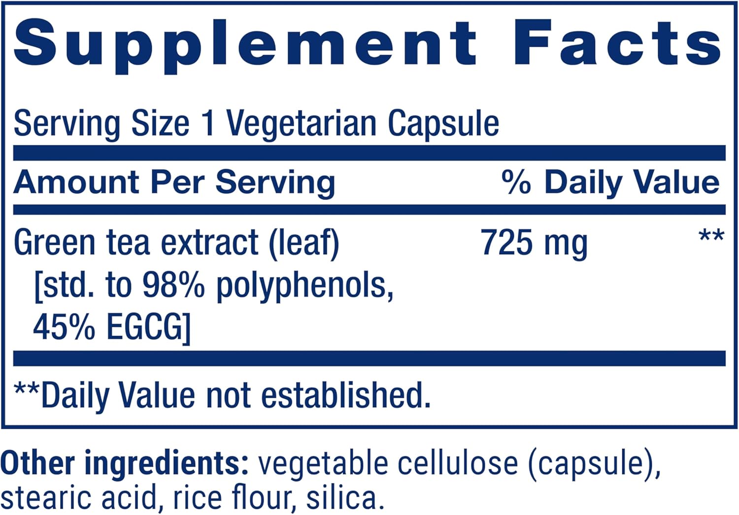 Life Extension Lightly Caffeinated Mega Green Tea Extract, Camellia sinensis Extract with Concentrated EGCG polyphenol Content, Gluten-Free, Non-GMO