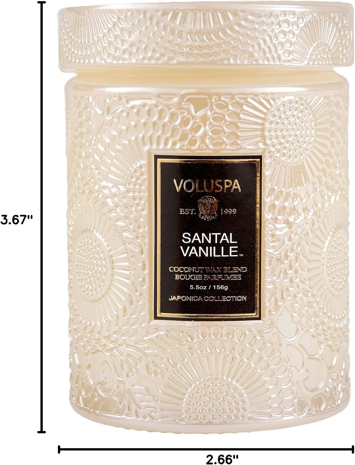 Voluspa Baltic Amber, Small Candle Jar, 5.5 oz, 50 Hour Burn Time, Coconut Wax for Clean Burning, Handcrafted in the USA