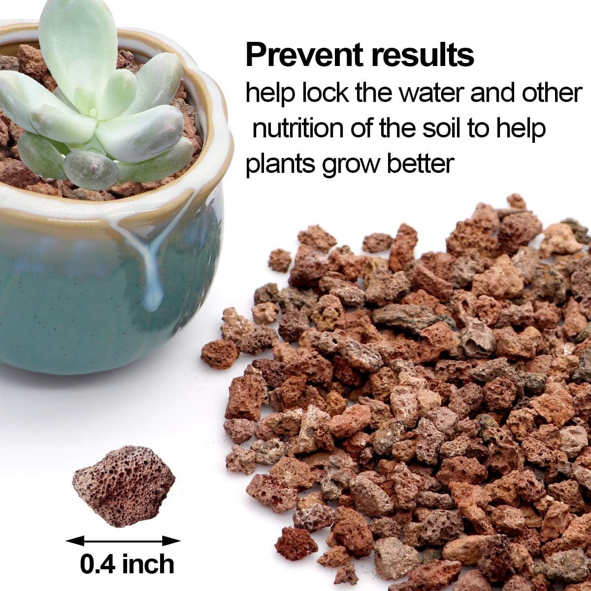 Mix Horticultural Lava Pebbles Pumice Potting Soil Amendment Succulent Cactus Bonsai Gritty Rock Decorative Gravel Plant Drainage Volcanic Rock for Terrarium Fairy Gardening Top Dressing 2.2lb