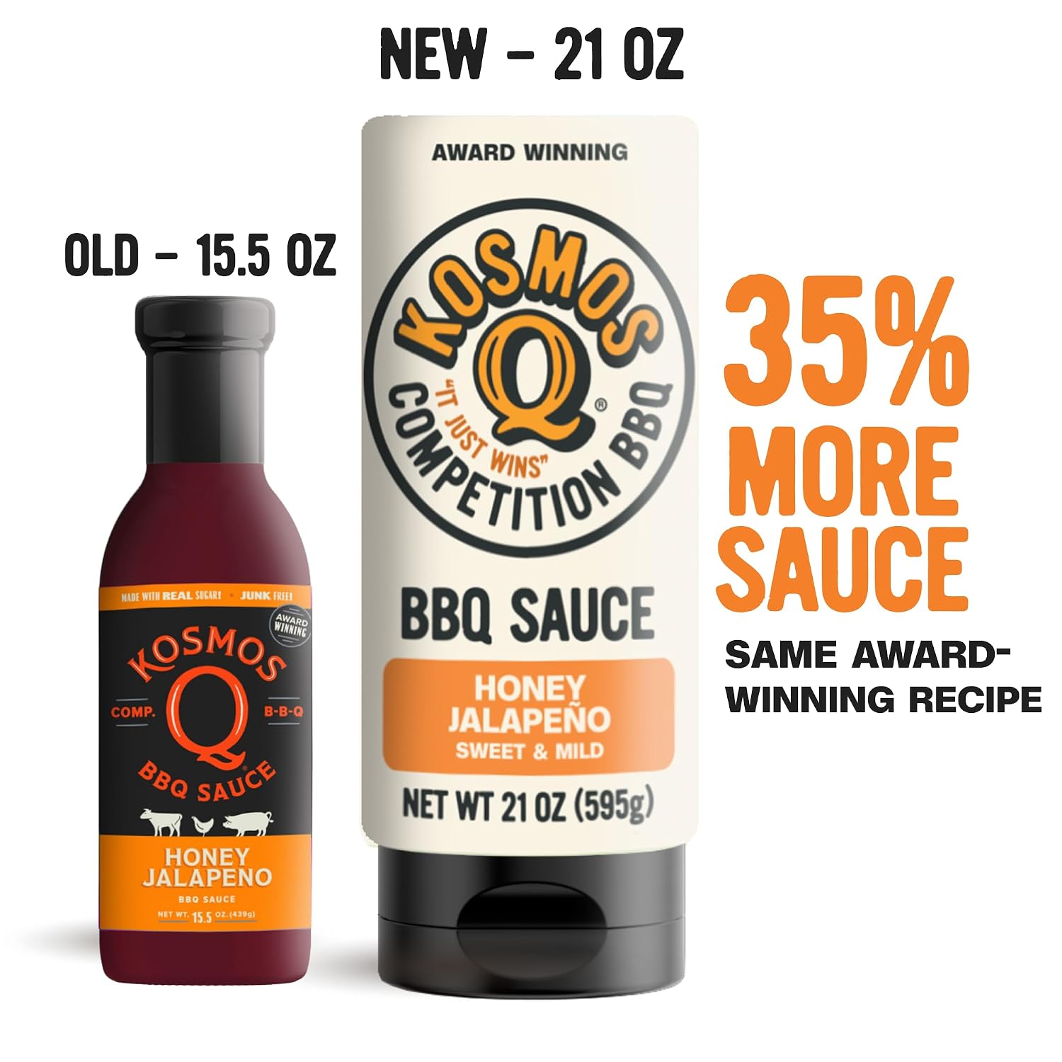 Kosmos Q Sweet Apple Chipotle BBQ Sauce, Tangy Natural Barbecue Sauce with Real Apples & Spicy Chipotle Peppers, Sweet & Spicy Glaze for Pork, Chicken, Ribs & More, Gluten Free, 15.5 Oz Bottle