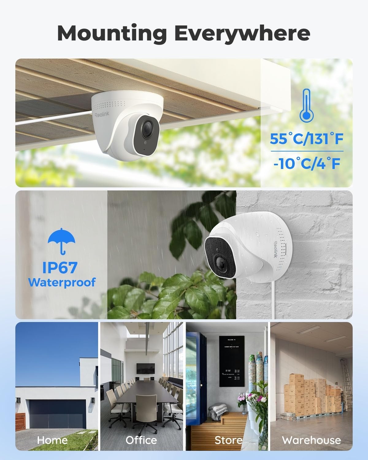 REOLINK 5MP 8CH Home Security Camera System with 2TB HDD RLK8-520D4-5MP | 4pcs 5MP Wired PoE IP Cameras Outdoor with Person/Pet/Vehicle Detection