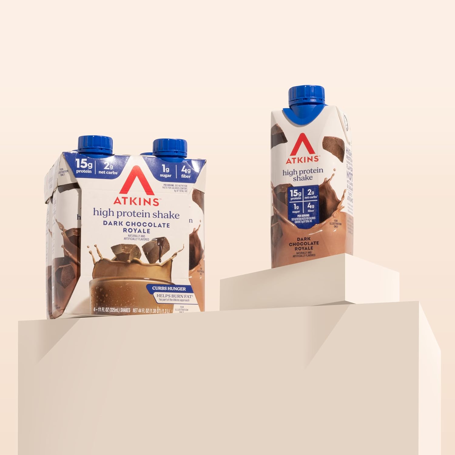 Atkins Milk Chocolate Delight High Protein Shake, 15g Protein, 12 Count | 15g Protein, 3g Fiber, 2g Net Carb, 1g Sugar, Chocolate Flavored, Keto Friendly, Ready to Drink, 12 Count