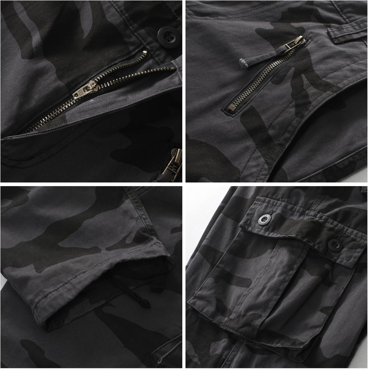 Mens Cargo Pants Camo Work Tactical Rip Stop BDU Casual Army Military Pants | 100% Cotton,Wear Resistant,Breathable,Sweat-absorbent,Men's Wild Cargo Pants with 8 Pockets,Relaxed Loose Fit Hiking Pants