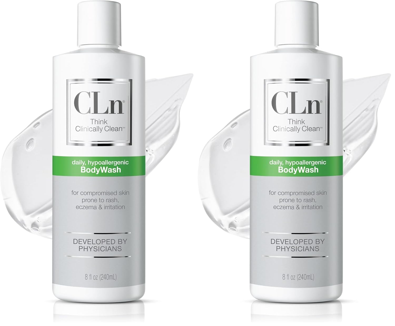 CLn® BodyWash - Non-Drying Body Wash, For Compromised Skin Prone to Eczema, Dermatitis, Rash & Hidradenitis Suppurativa, Fragrance-Free & Paraben-Free, 8 fl oz.