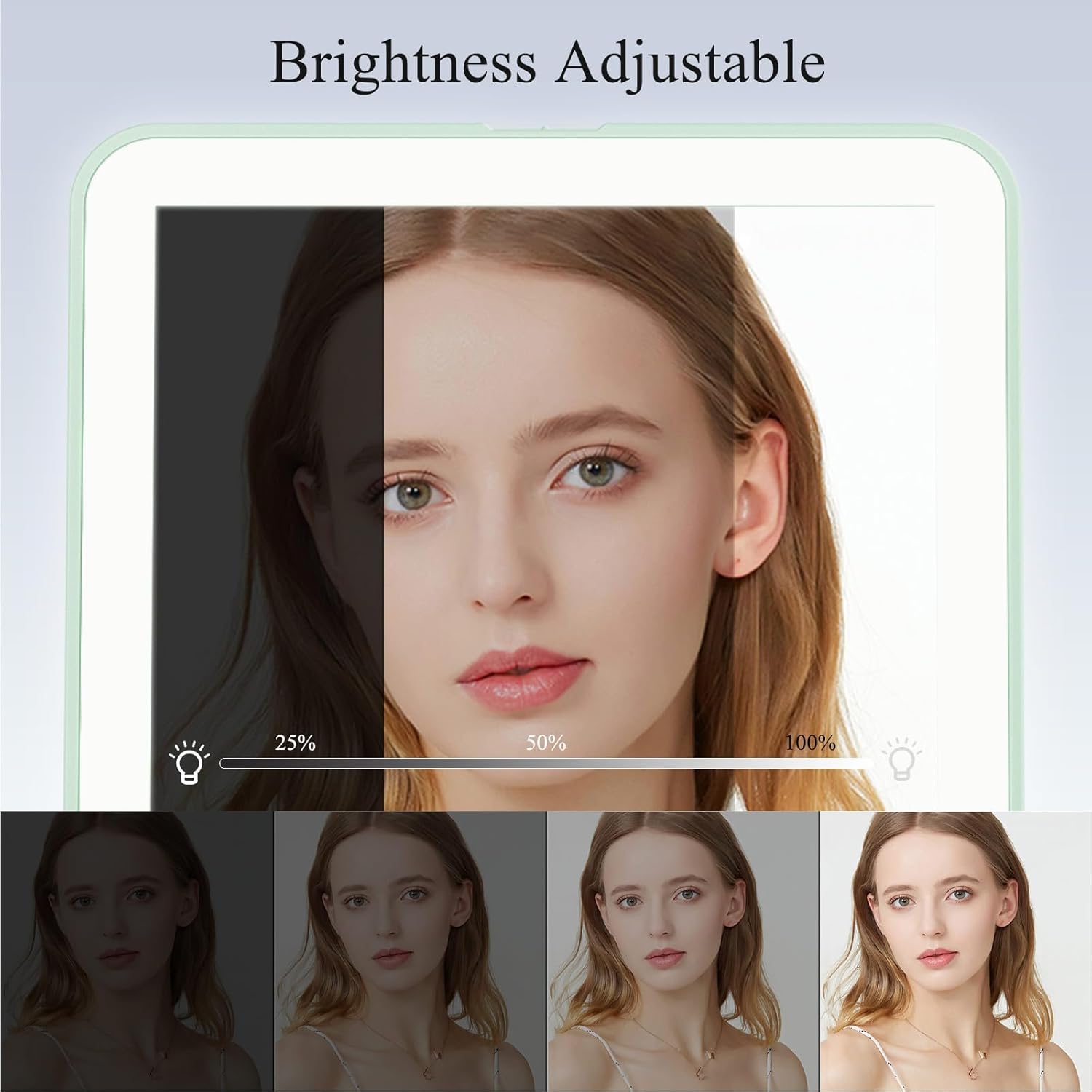 FUNTOUCH Rechargeable Travel Makeup Mirror with 72 Led Lights