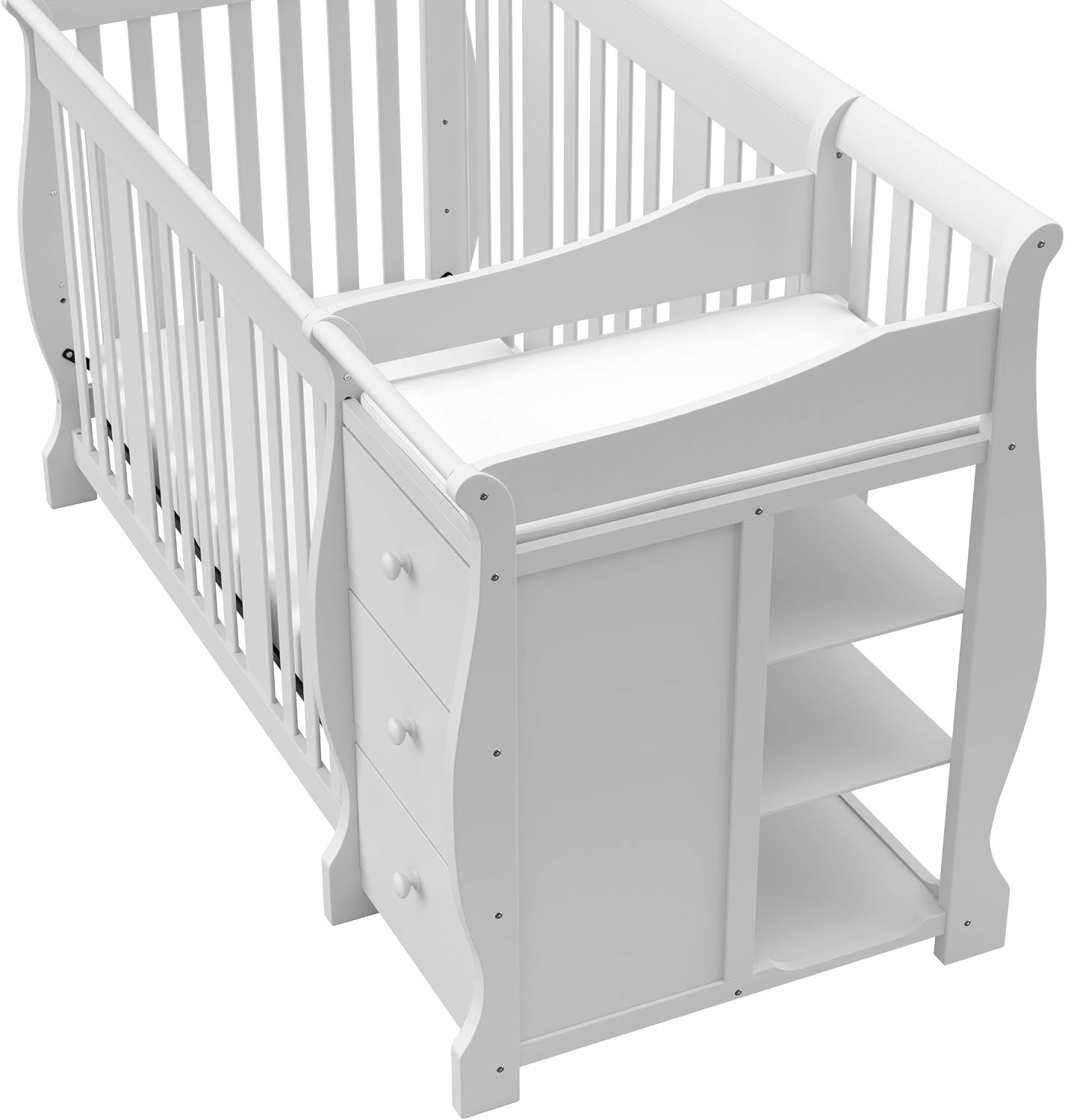 Storkcraft Portofino 5-in-1 Convertible Crib and Changer, Pebble Gray
