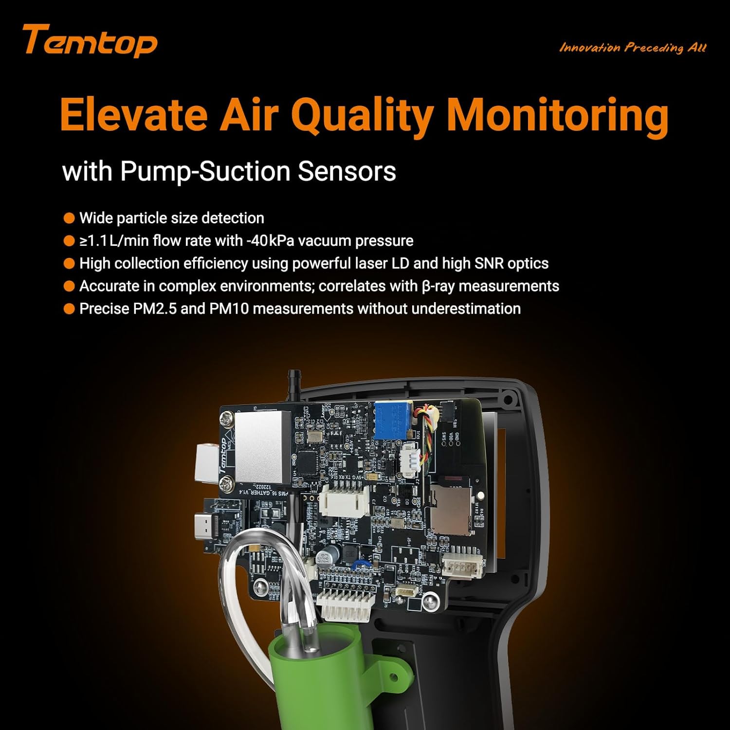 Temtop Air Quality Monitor PM2.5 PM10 Particle Counter, Formaldehyde, Temperature, Humidity