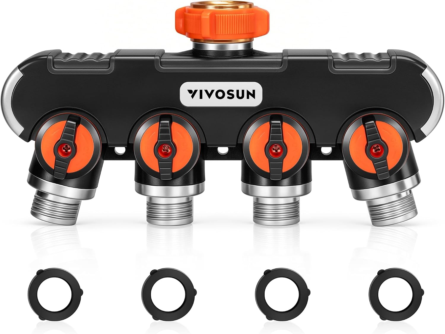VIVOSUN Garden Hose Splitter 4 Way, Heavy Duty Water Hose Connector 3/4", Water Hose Manifold