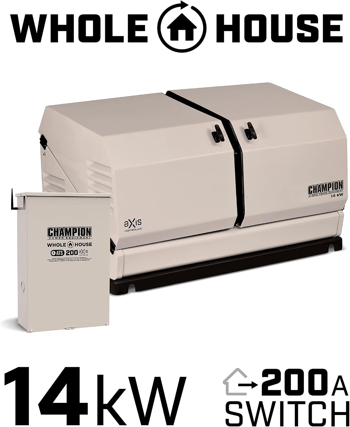 Champion Power Equipment 100177 8.5-kW Home Standby Generator with 50-Amp Outdoor-Rated Automatic Transfer Switch