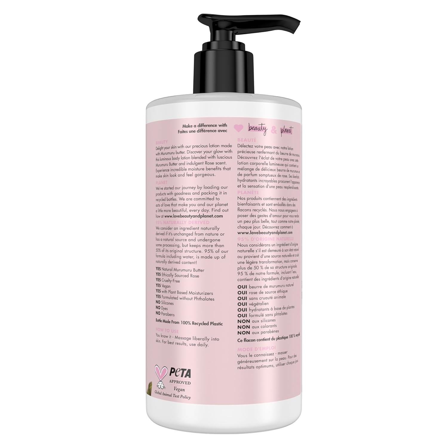 Love Beauty and Planet Delicious Glow Body Lotion Murumuru Butter & Rose for Soft, Glowing Skin Natural Ingredients, Plant-Based Moisturizers, Vegan, Cruelty-Free 13.5 oz | Glowing Skin Natural Ingredients, Plant-Based Moisturizers, Cruelty-Free 13.5 oz