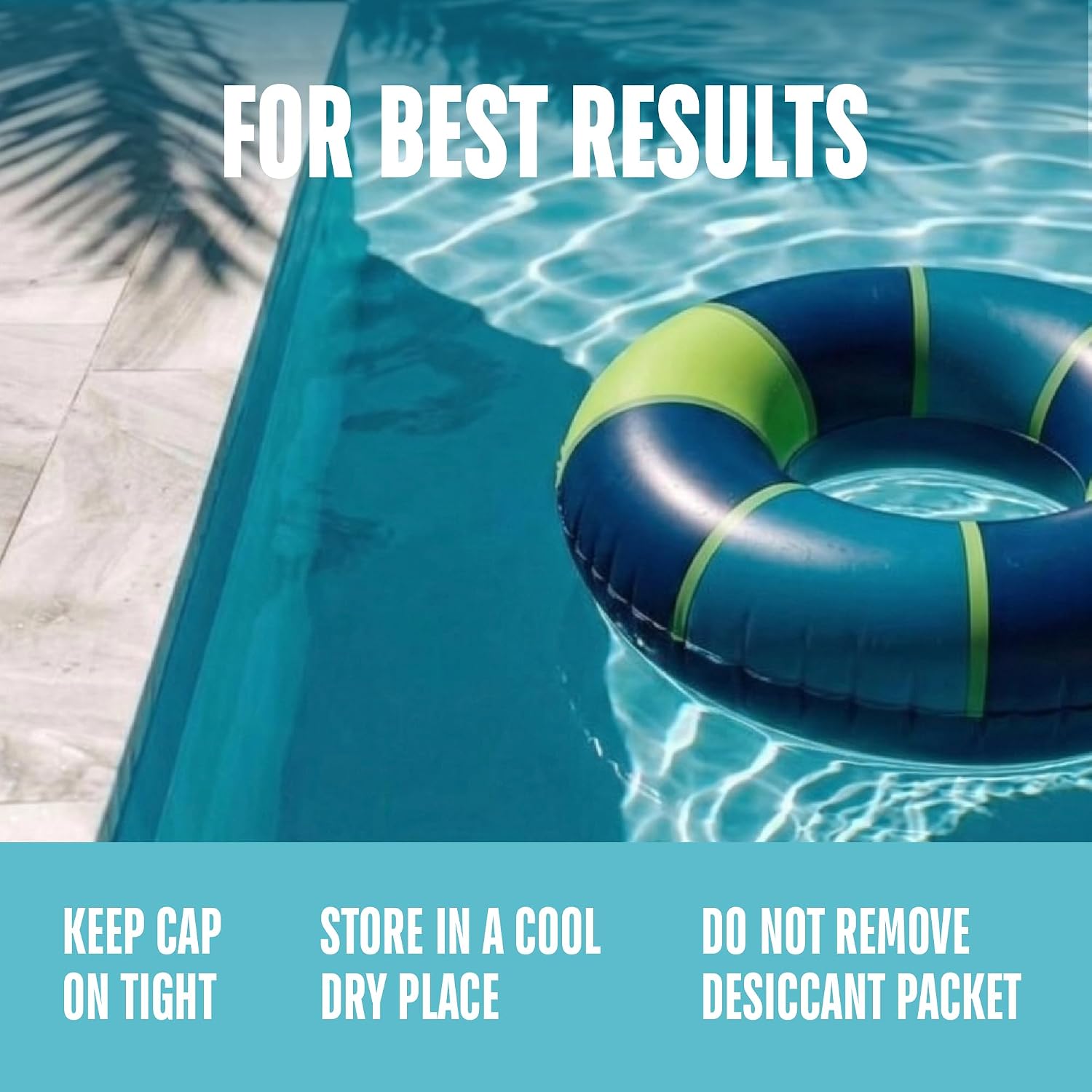 Pool Test Strips for Pools and Spas - 7 in 1 Water Test 100 Pack | Includes 100 pool test strips that measure chlorine, bromine, pH, alkalinity, hardness and cyanuric acid in 30 seconds.