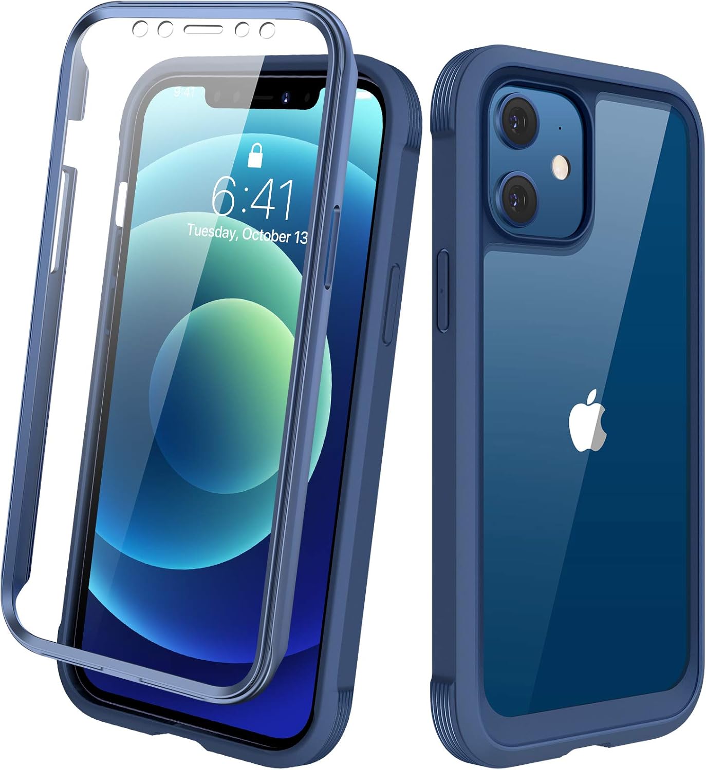 Diaclara Designed for iPhone 12 Mini Case, Full Body Rugged with Built-in Touch Sensitive Anti-Scratch Screen Protector