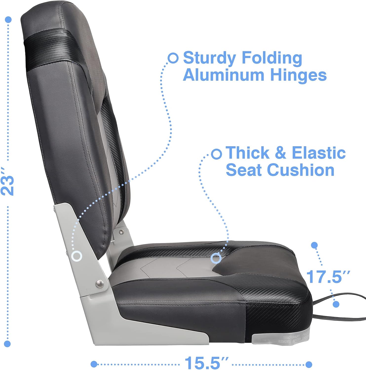 Leader Accessories Low/High Back Folding Fishing Marine Boat Seat 2 Pack