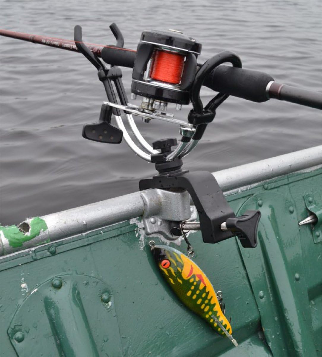 Brocraft 2Pcs Heavy Duty Fishing Pole Rod Holder with Aluminum Universal Clamp (Generation 2)