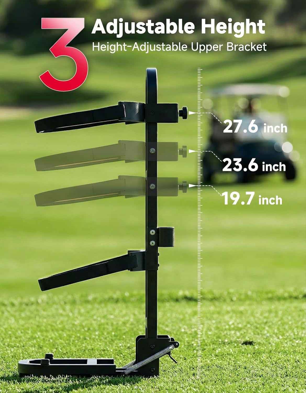 KEMIMOTO Golf Cart Bag Holder, Heavy-Duty Golf Cart Bag Attachment | Compatible with EZGO Valor RXV Club Car