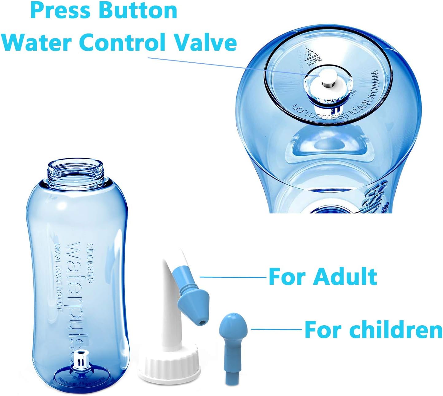 Carllg Neti Pot - Nasal Irrigation Wash Bottle, Sinus Rinse Salt Packets
