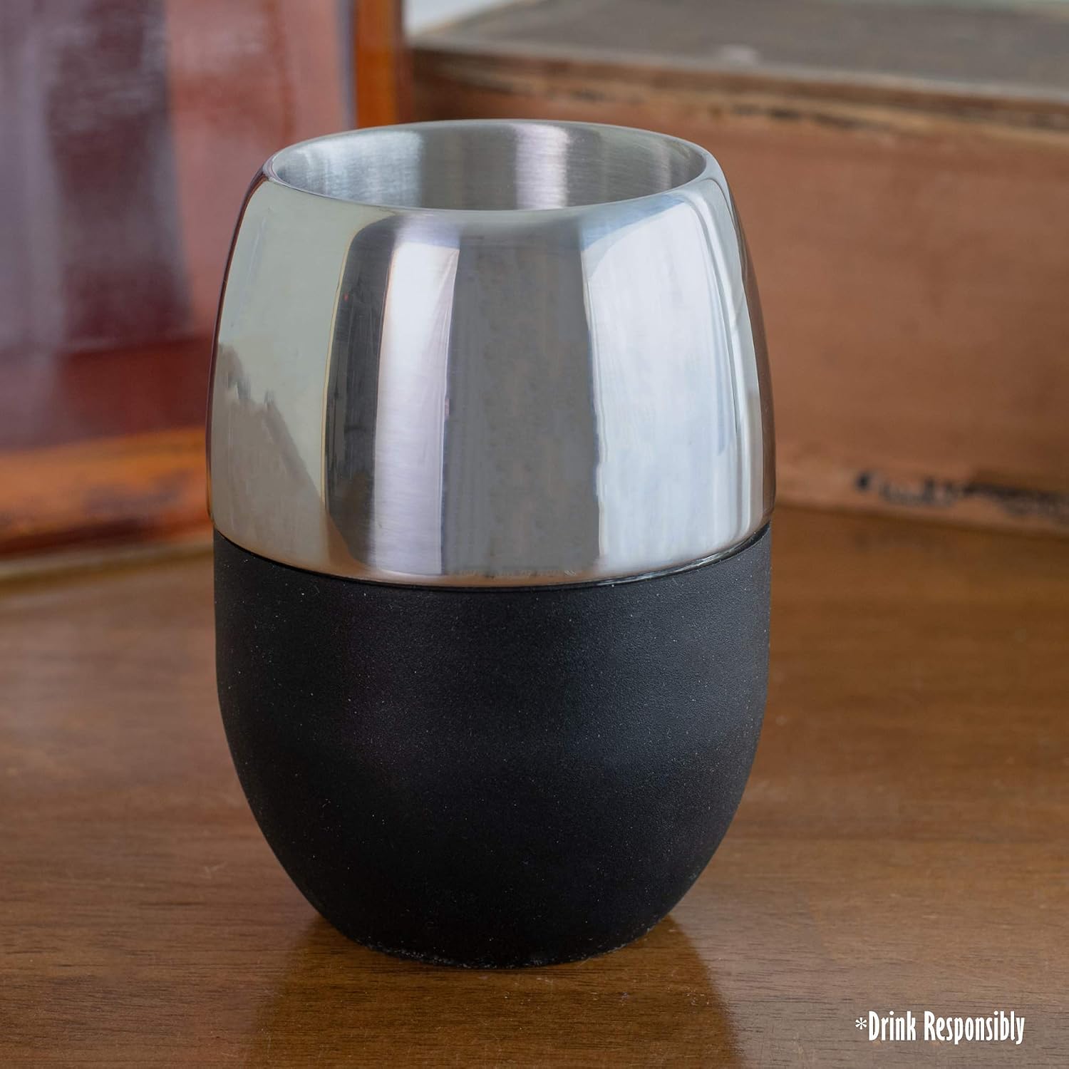 Cork Pops Silver Tone Stainless Steel Beverage Cup Barware Accessory