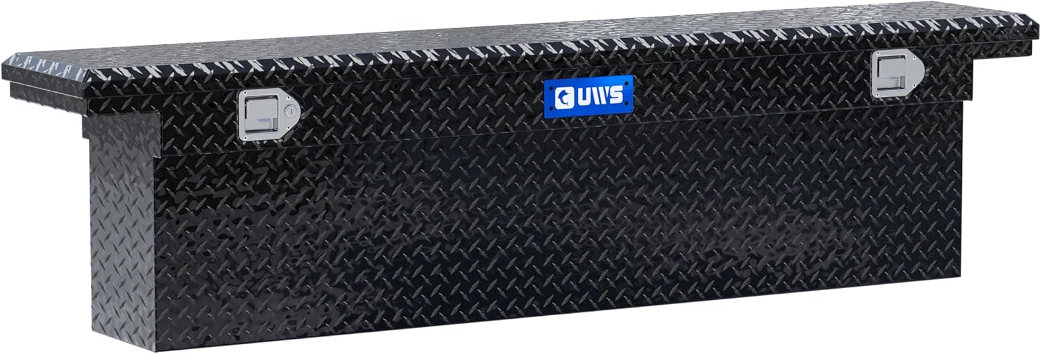 UWS EC10882 72-Inch Gloss Black Heavy-Wall Aluminum Deep Slim Truck Tool Box with Low Profile, RigidCore Lid