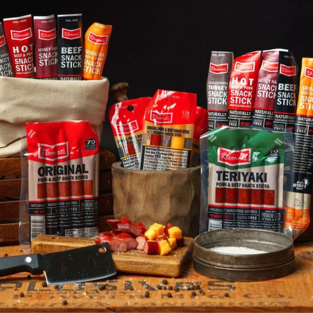 Jerky.com 26pc Meat Sticks Variety Pack - Birthday Gifts for Men - Beef Jerky Gifts for Men - Low Sugar & High Protein - Gluten Free & Keto Meat Sticks - Pork, Turkey, Ham Beef Jerky Sticks & Cheese Sticks