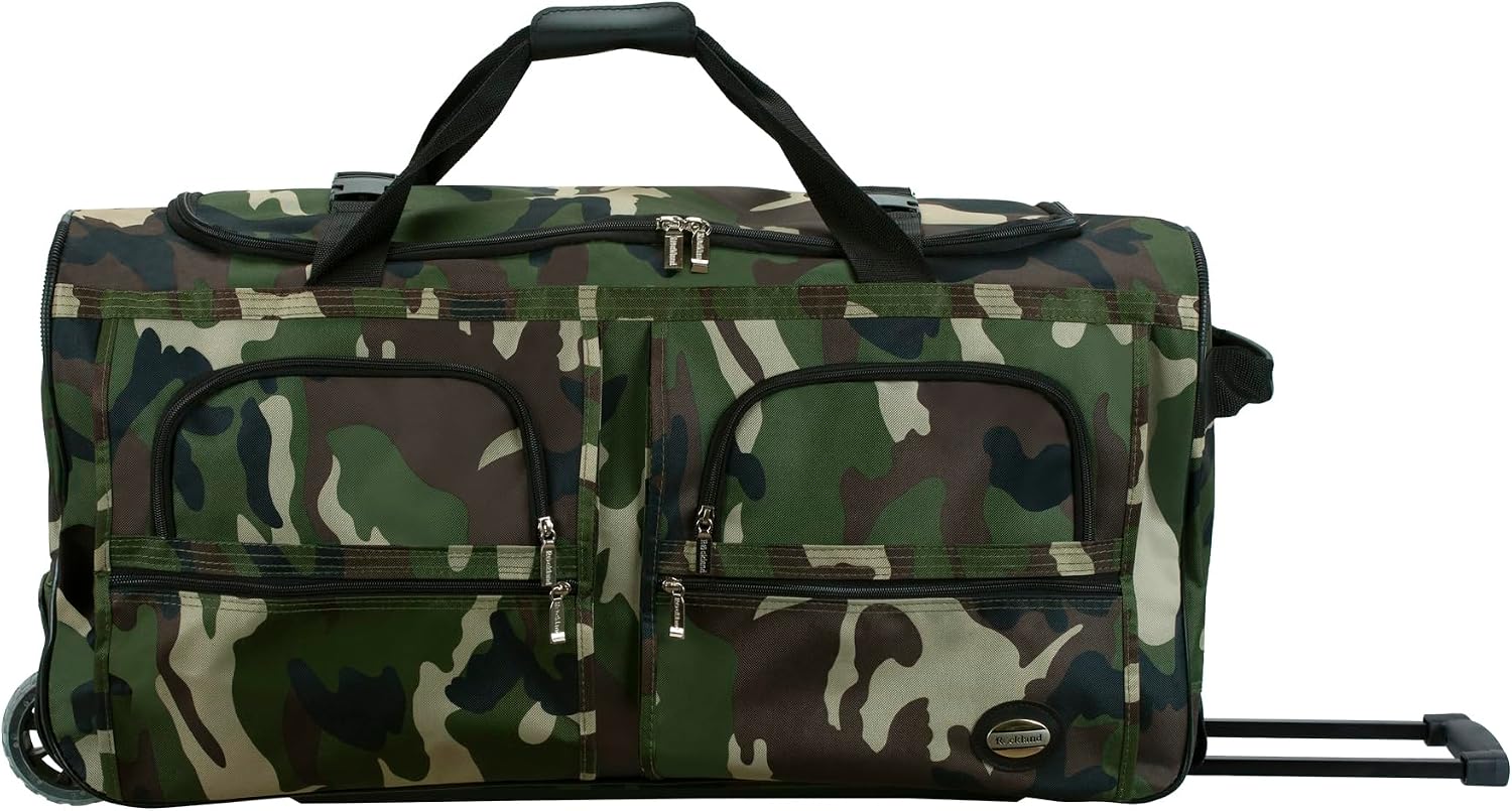 Rockland Rolling Duffel Bag, Black, 22"
