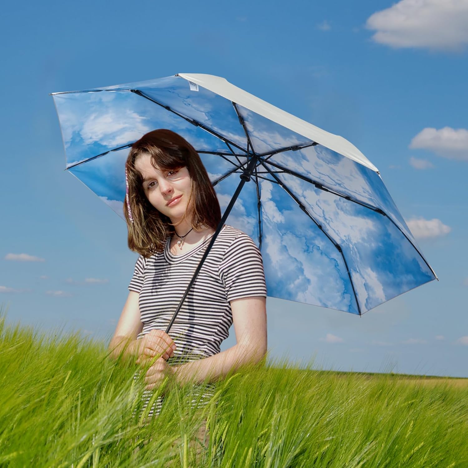 G4Free UPF 50+ UV Protection Travel Umbrella 42/46 Inch Auto Open Close