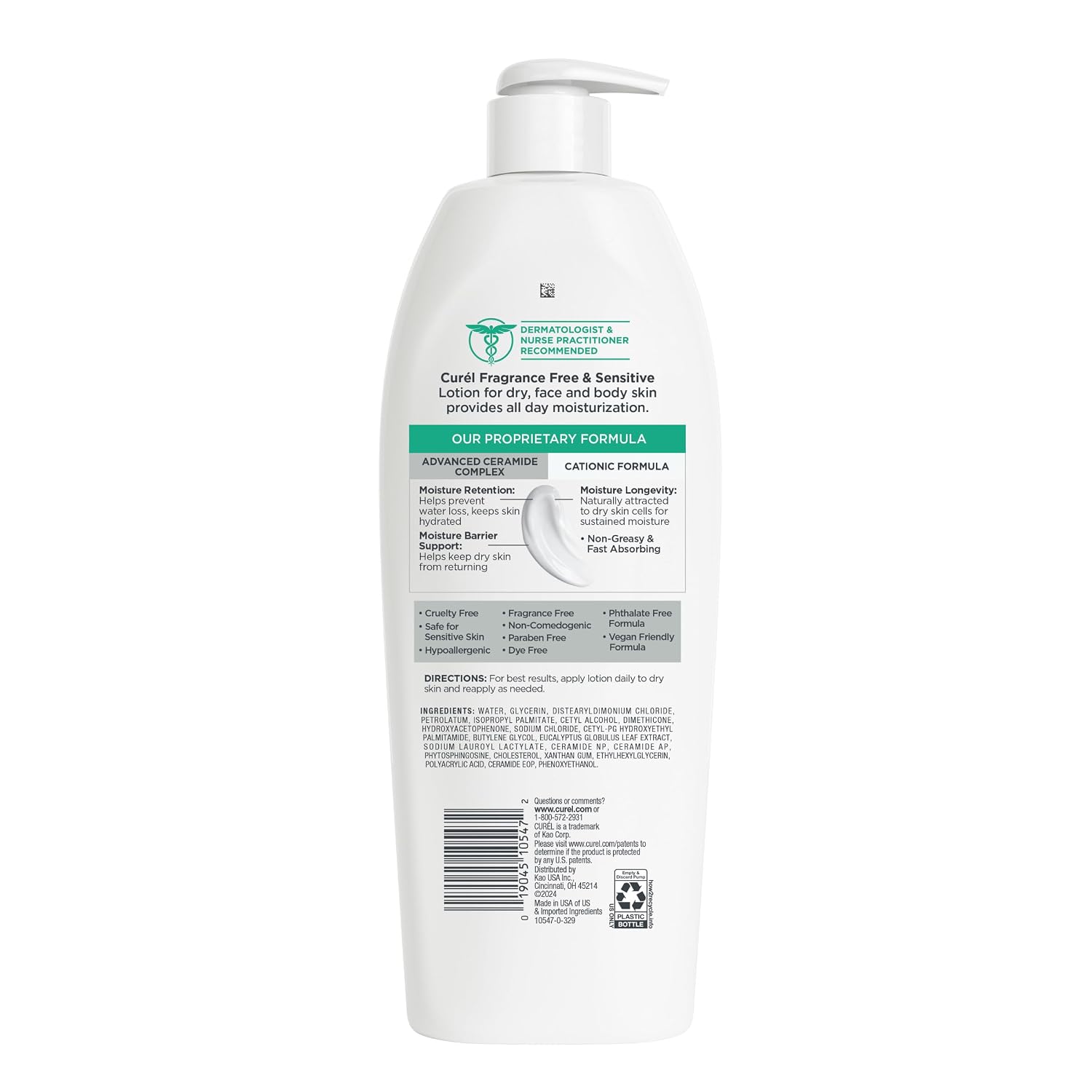 Curel Fragrance Free Comforting Body Lotion, Body and Hand Moisturizer for Dry, Sensitive Skin, 13 Ounce, with Advanced Ceramide Complex, Repairs Moisture Barrier | Non-Greasy Formula, Ceramide Moisturizer, Relieves Itchy Irritated Skin, Fragrance Free,…