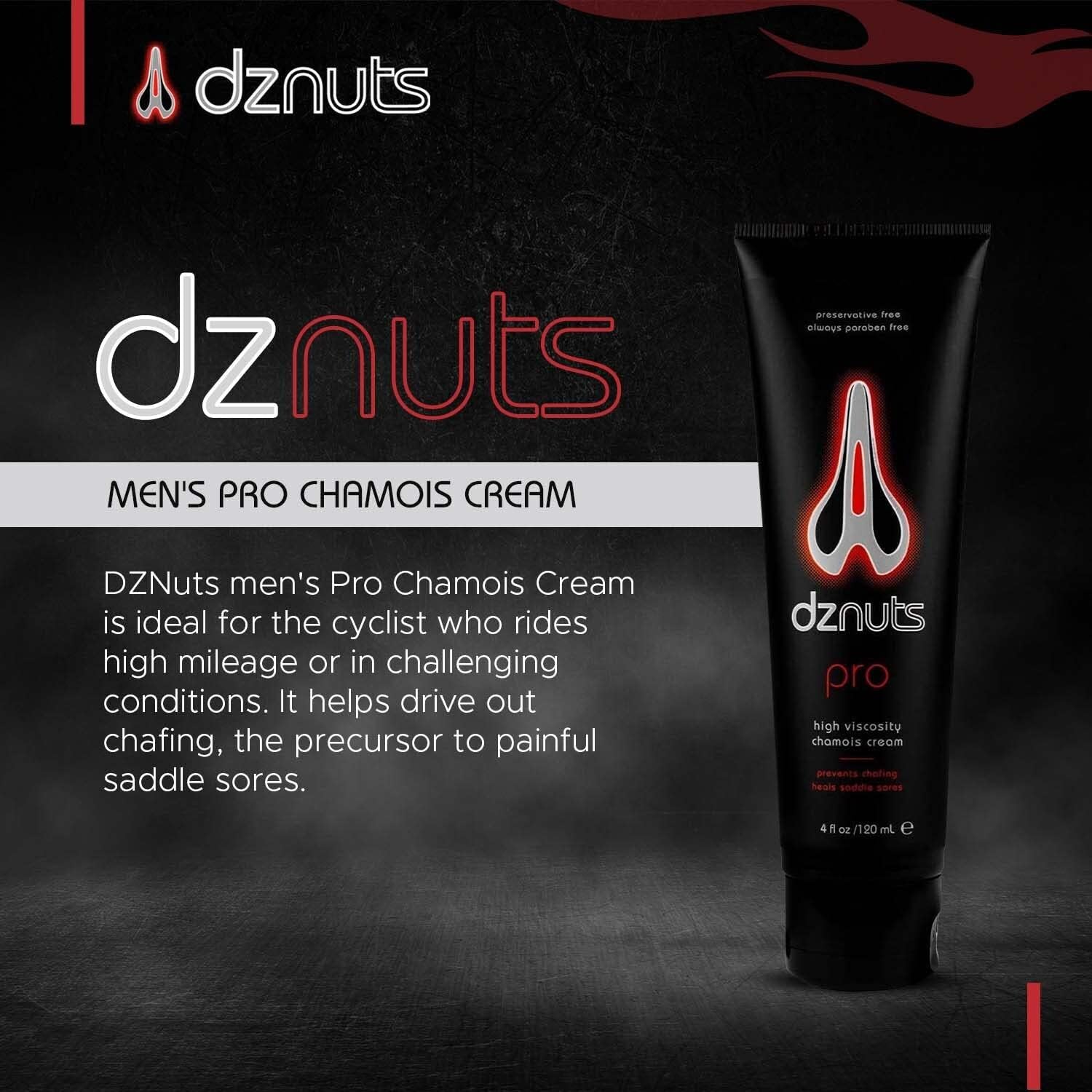 dznuts Men's Pro Chamois Cream, Anti -Chafing Cream for Saddle Sores, Chafing, Rubbing, Inner Thighs Friction for Cyclists, Runners, Triathletes