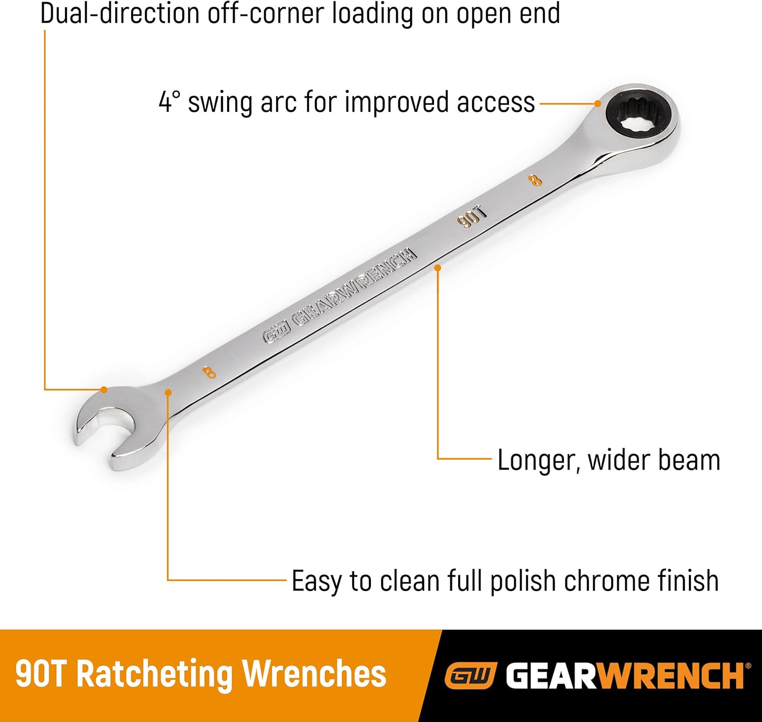GEARWRENCH 15/16" 90T Flex Head Ratcheting Combination Wrench | 86752