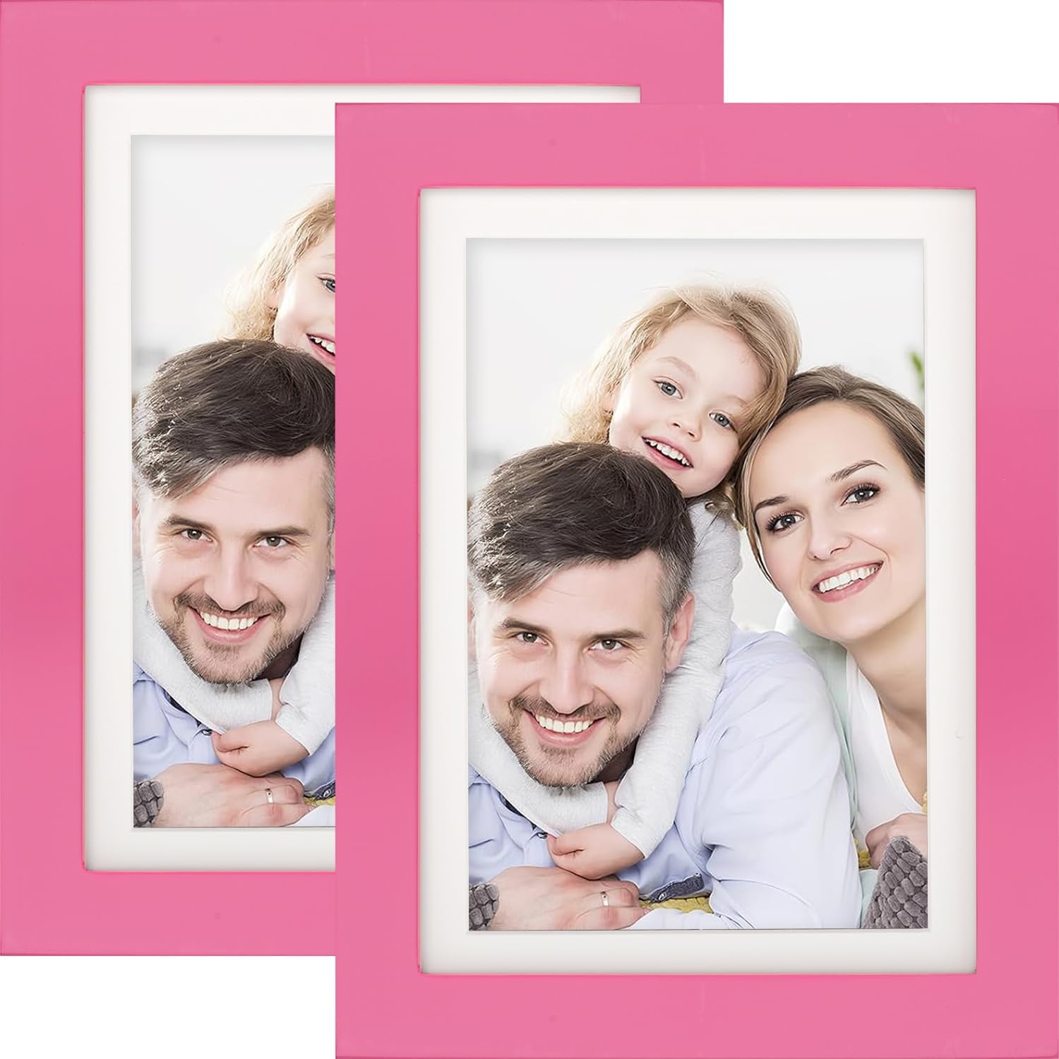 Picture Frames 8x8 2 Pack Made of Solid Wood Black for Wall Mounting and Tabletop Display