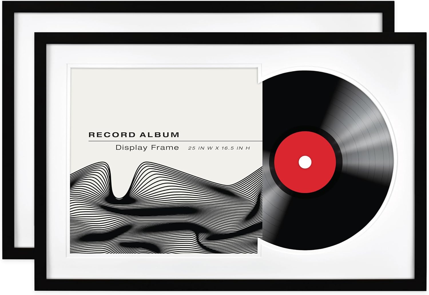 MCS Single Matted Record Album Frame, 15x15, Black