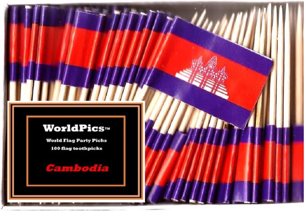 One Box of 100 Nicaragua Toothpick Flags, 100 Small Mini International Flag Cupcake Toothpicks or Cocktail Picks