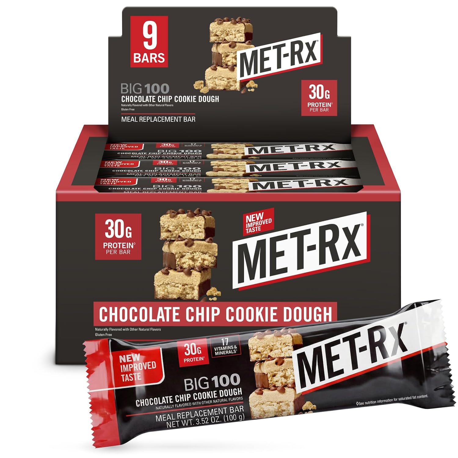 MET-Rx Protein Plus Bar, Great as Healthy Meal Replacement, Snack, and Help Support Energy, Gluten Free, Peanut Butter Cup, With Vitamin A, Vitamin C, and Zinc to Support Immune Health, 85 g,9 Count | Great as Healthy Meal Replacement, Snack, and Help Su…