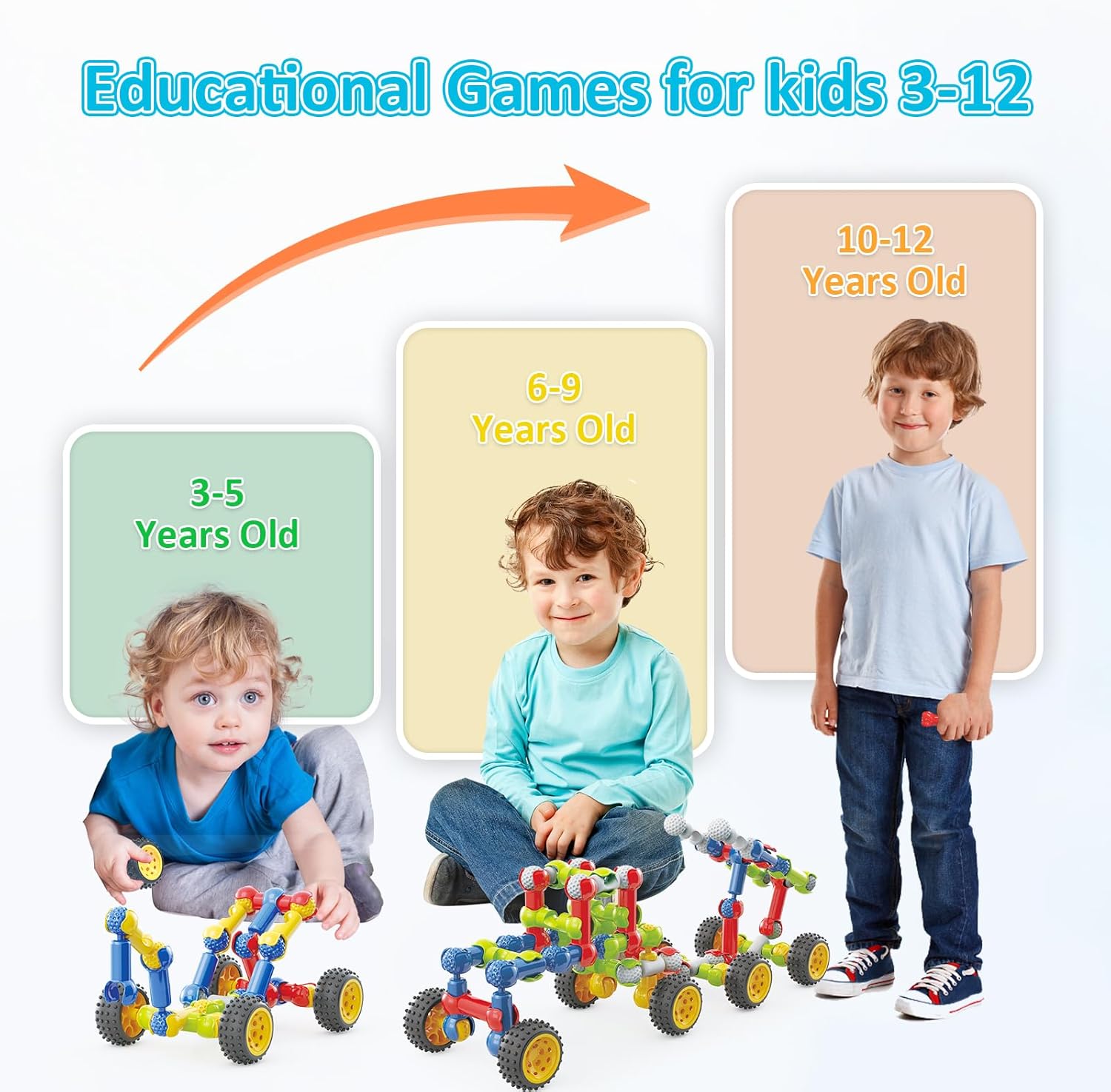 Huaker STEM Building Toys for 3 4 5 6 7 8 Year Old Boys Girls Birthday Gift