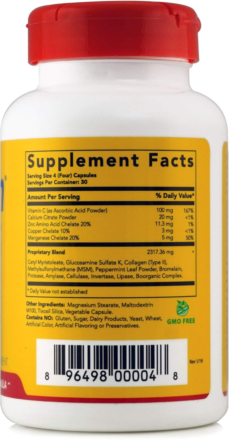Extra Strength Joint Formula with CM8 (Cetyl Myristoleate) - Joint Supplements for Men and Women with Glucosamine, MSM, Collagen Type II - 120 Capsules