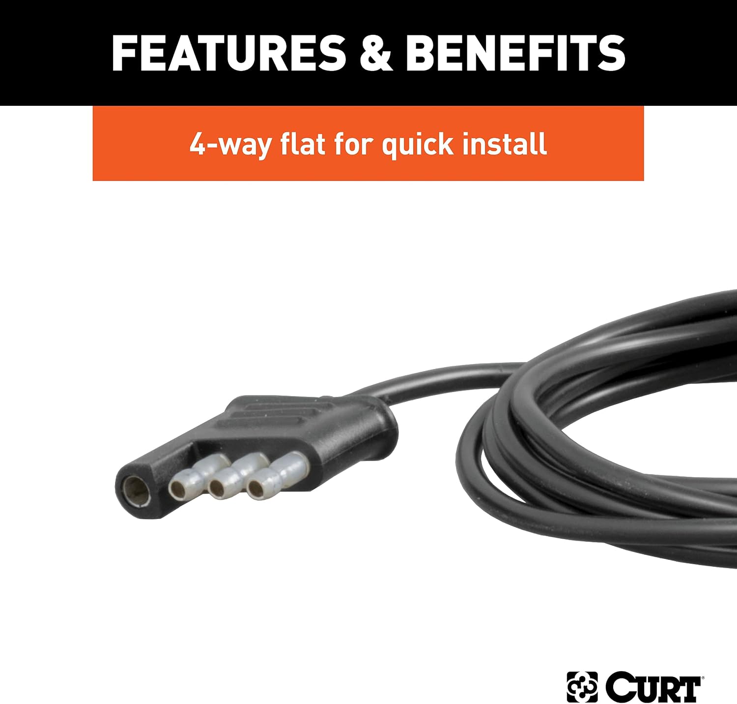 CURT 53201 Auxiliary LED Trailer Lights for Cargo Carriers and Bike Racks