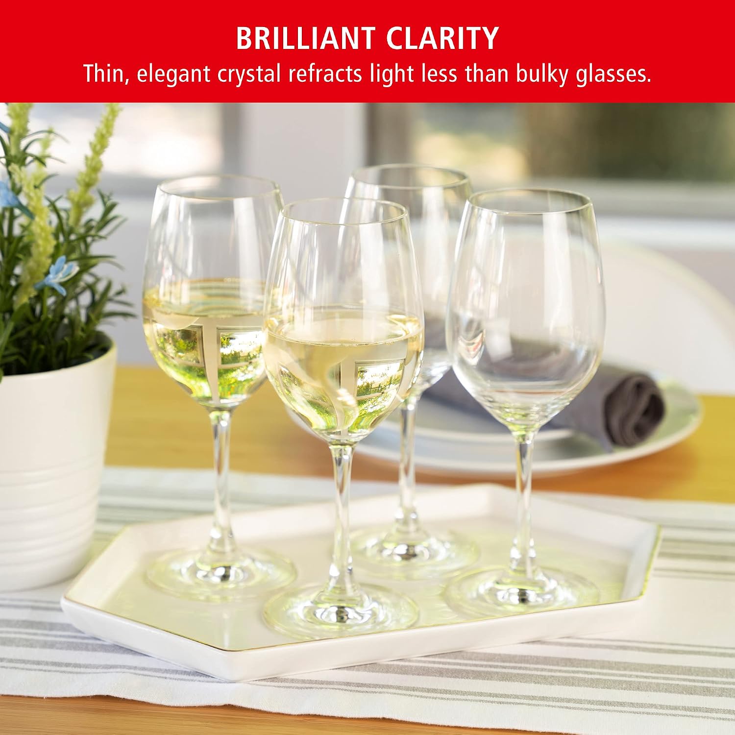 Spiegelau Wine Lovers White Wine Glasses Set of 4 – Elegant Stemmed Crystal Wine Glassware for Chardonnay, Sauvignon Blanc & Riesling – Lead-Free Crystal Glass Set