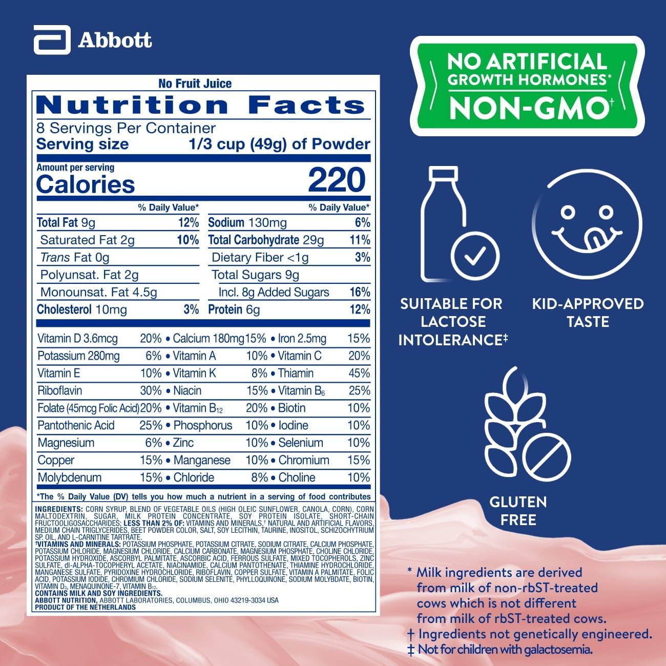 PediaSure Grow & Gain Shake Mix, 6g Protein, Vanilla, 14.1 oz Can, 3pk | 24 Servings, Great-Tasting Nutritional Shake Mix with Immune Support for Kids, 23 Vitamins & Minerals, Non-GMO & Gluten-Free