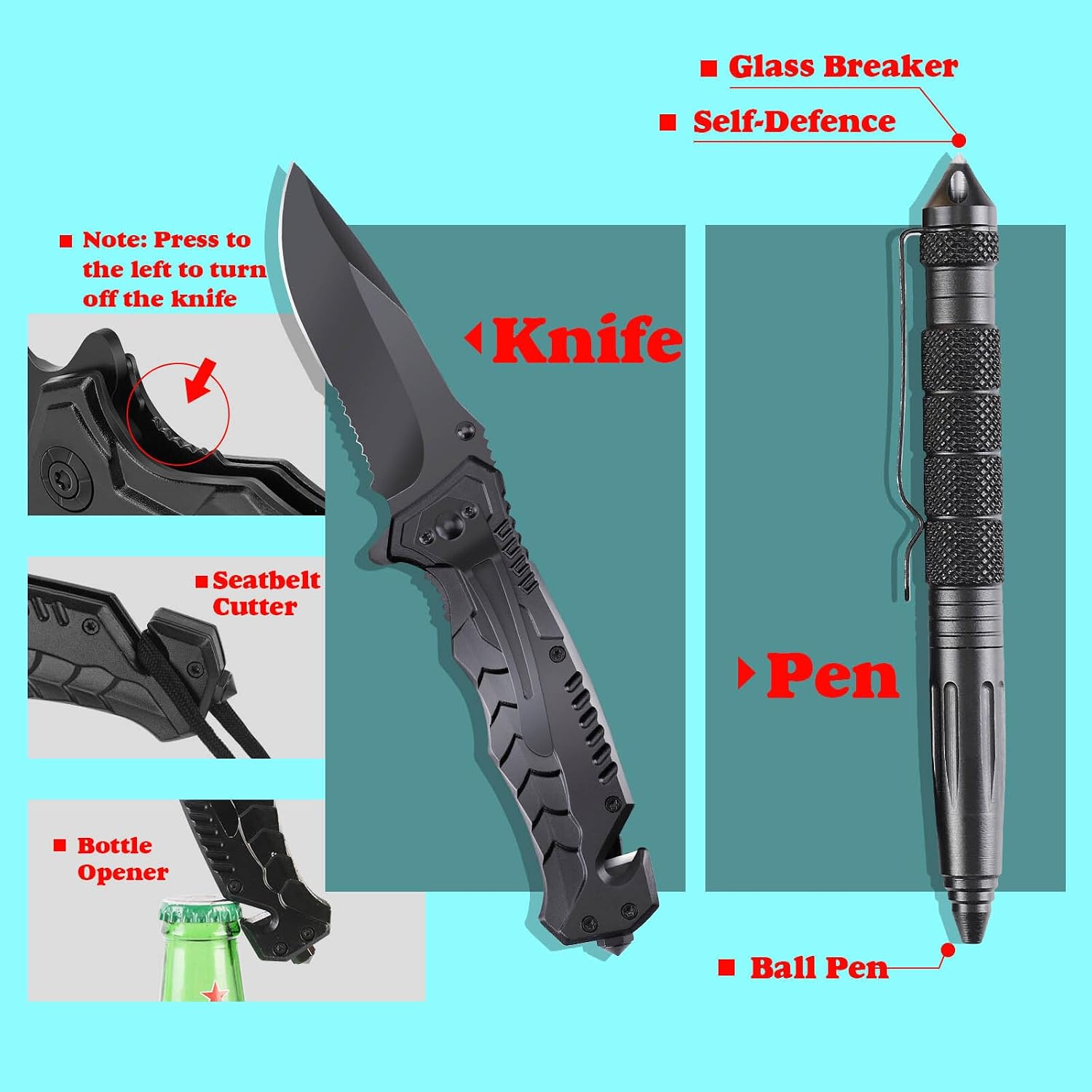 13-in-1 Emergency Survival Kit - Gift for Men, Him
